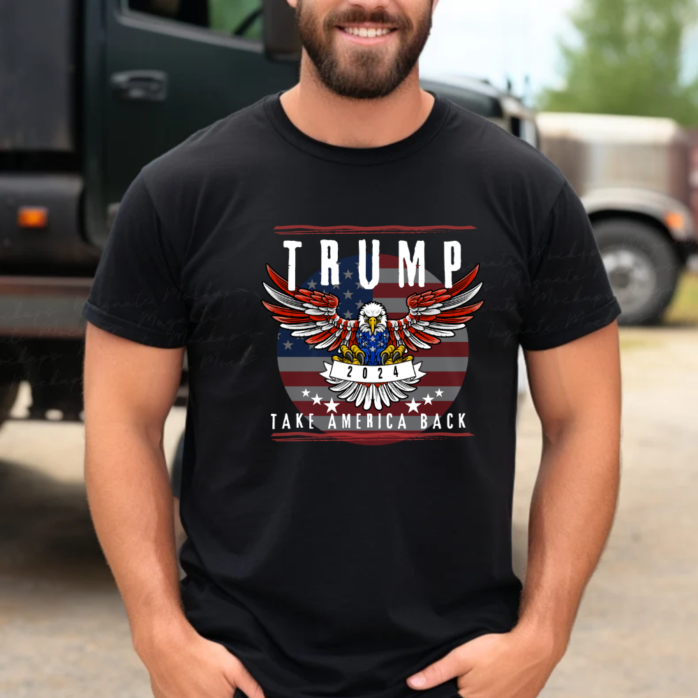 Patriotic Trump Supporter Short Sleeve T-Shirt, Debate, Take America Back, Election 2024