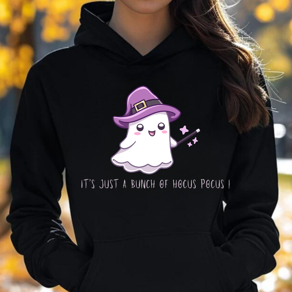 Halloween Hocus Pocus Cute Ghost Pullover Hoodie, Cozy Hoodie, Hoodie Season