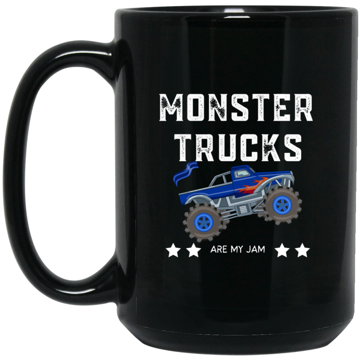 Monster Trucks Coffee  15 oz. Black Mug