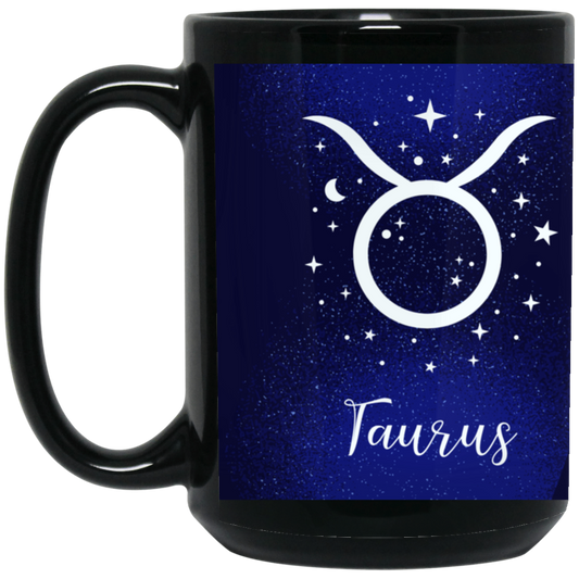 Taurus Zodiac ~ 15 oz. Black Mug
