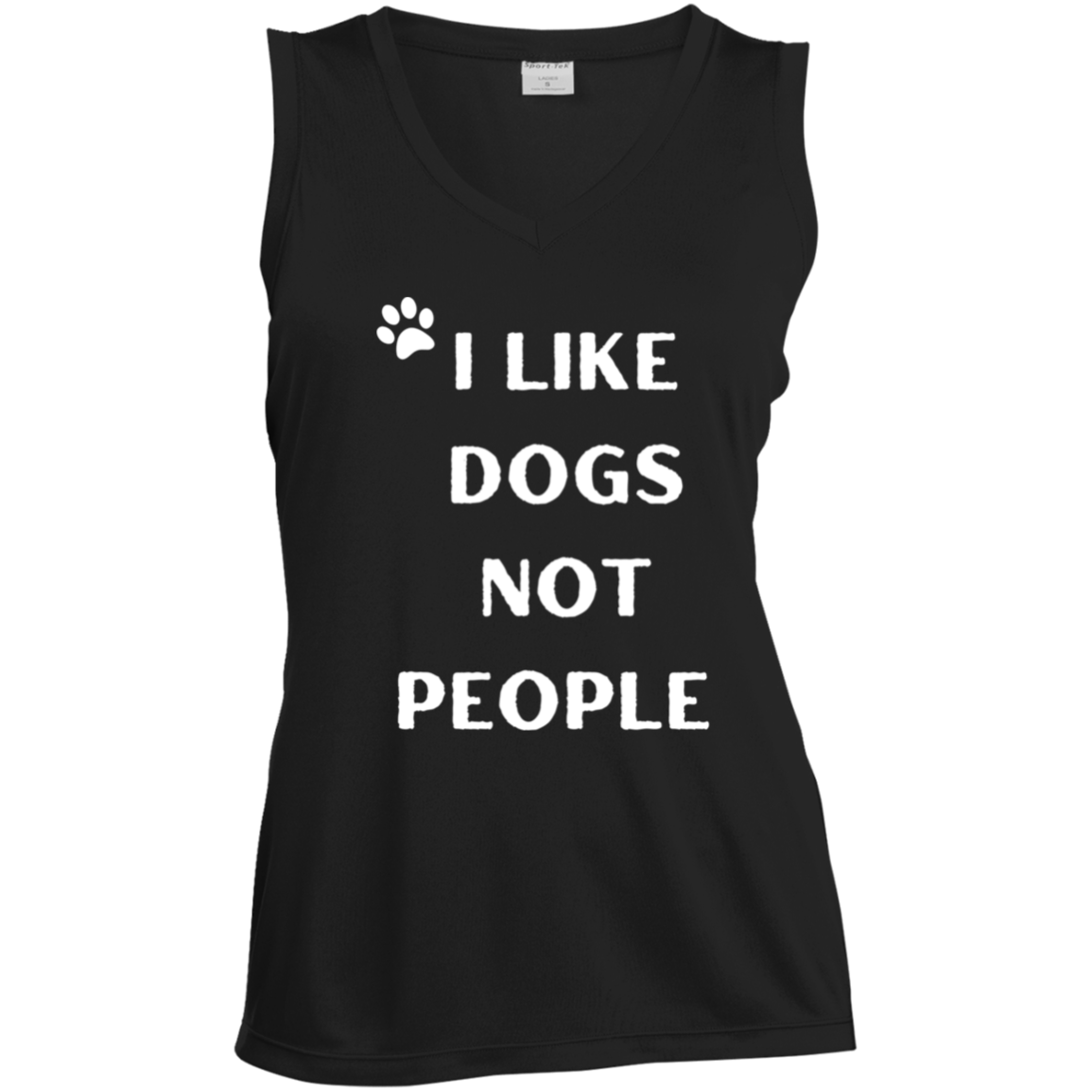 Fun Summer Dogs not People Ladies' Sleeveless V-Neck Performance Tee