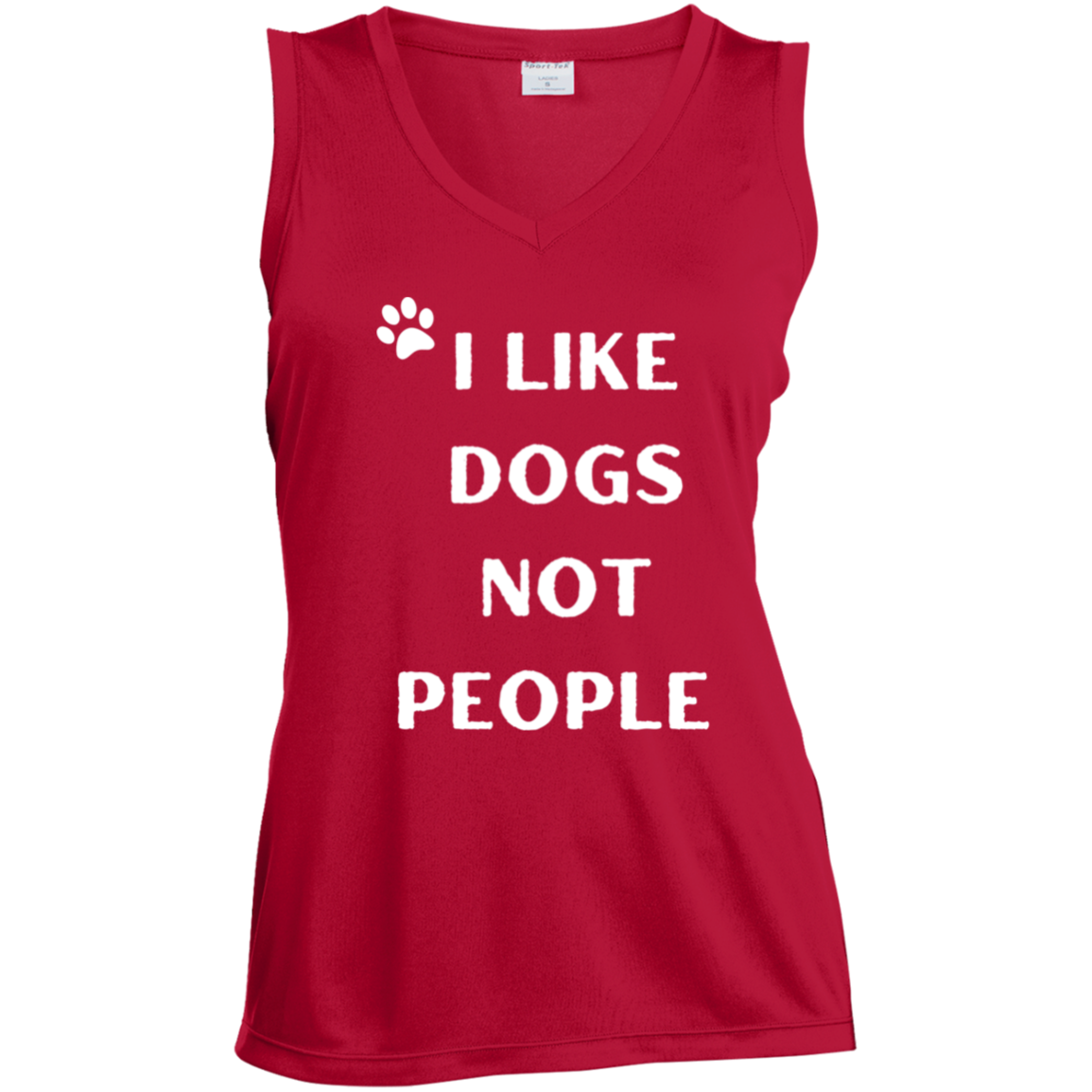 Fun Summer Dogs not People Ladies' Sleeveless V-Neck Performance Tee