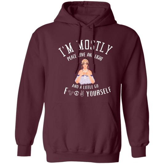 I'm Mostly Peace Love & Light Soft & Comfy Women's  Pullover Hoodie