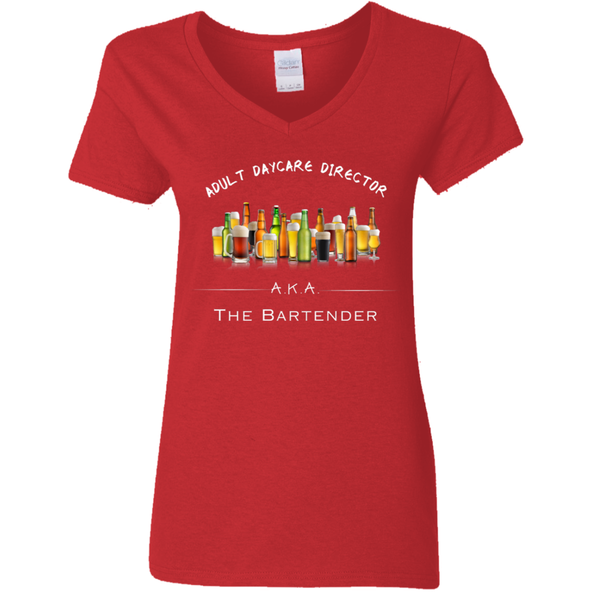 Bartending Ladies V-Neck T-Shirt