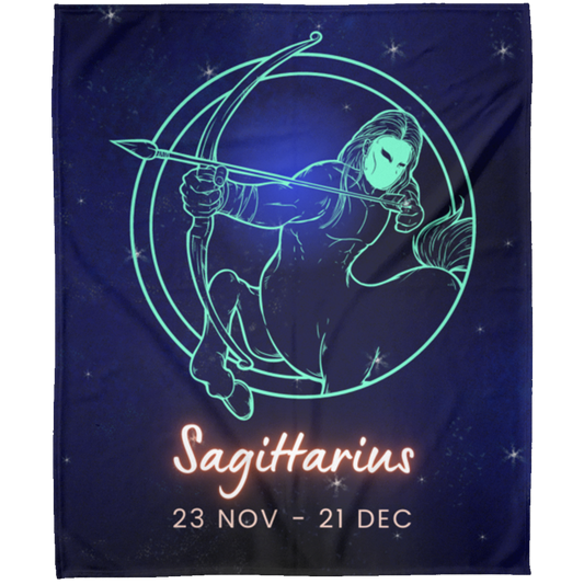 Sagittarius Zodiac Arctic Fleece Blanket, Birthday Gift