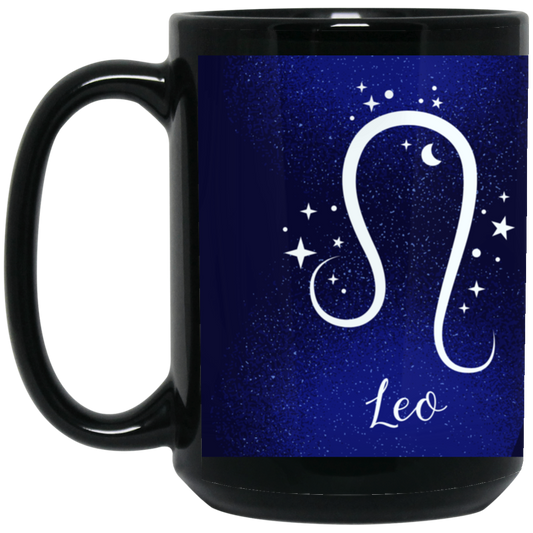 Leo Zodiac ~ 15 oz. Black Mug