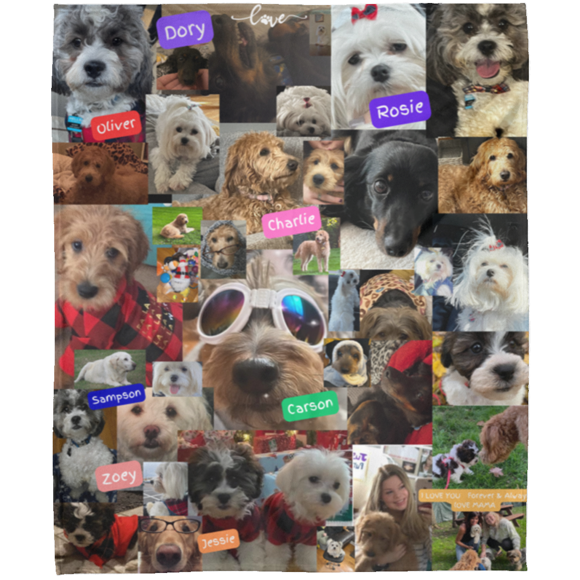 Personalized Collage Pup Blanket /Birthday Gifts for Her, Birthday Gifts for Him