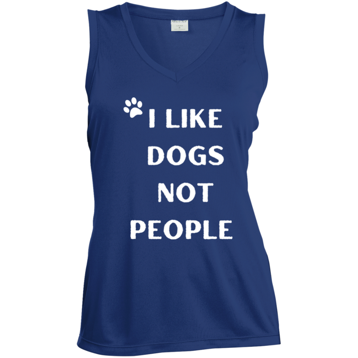 Fun Summer Dogs not People Ladies' Sleeveless V-Neck Performance Tee