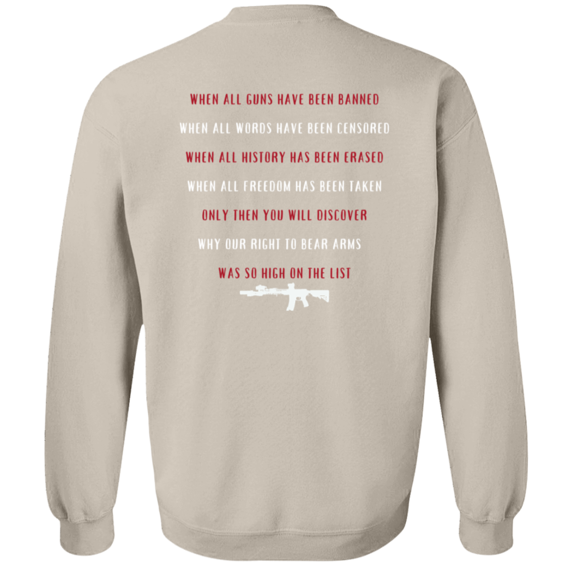 The Right to Bear Arms, Crewneck Pullover Sweatshirt, Birthday Gift, Holiday Gift
