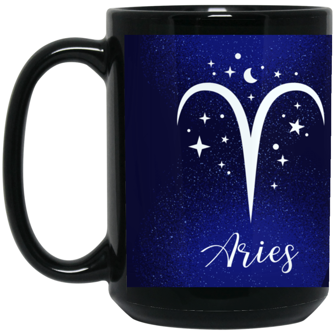 Aries Zodiac ~ 15 oz. Black Mug