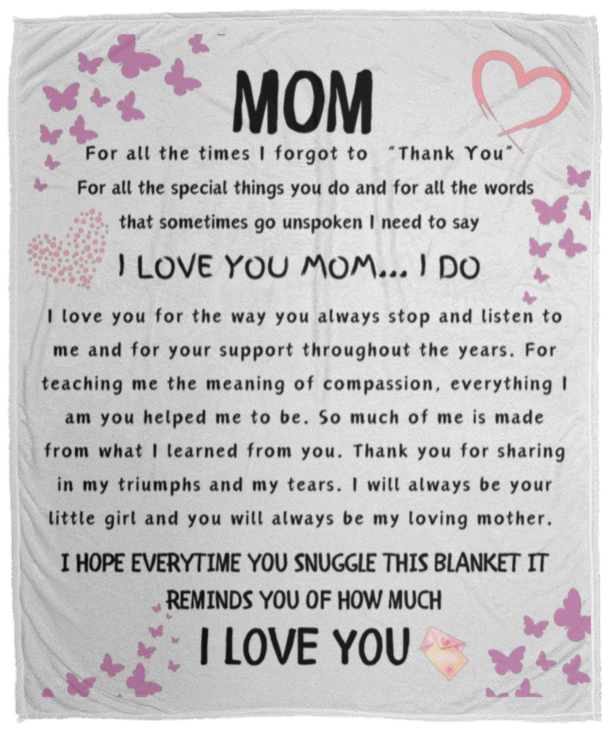 Mom Blanket - Makes a great birthday gift for mom, Mom Blanket Gift.