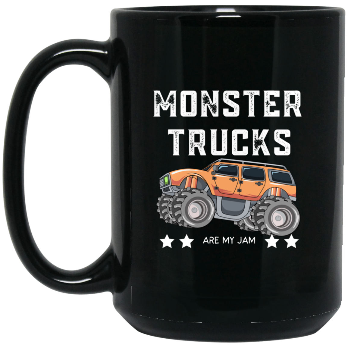 Monster Trucks Are My Jam Coffee15 oz. Black Mug