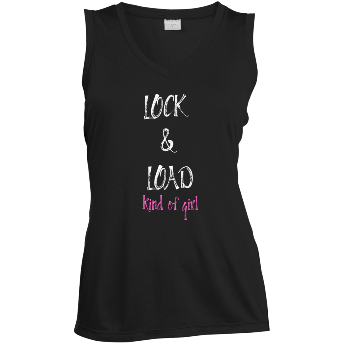 Lock and Load / Ladies' Sleeveless V-Neck  T-shirt
