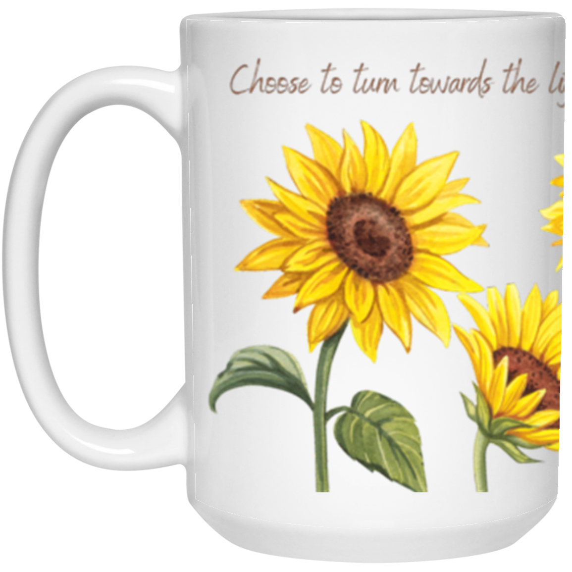 Sunflower Wrap Around  White Inspirational Mug