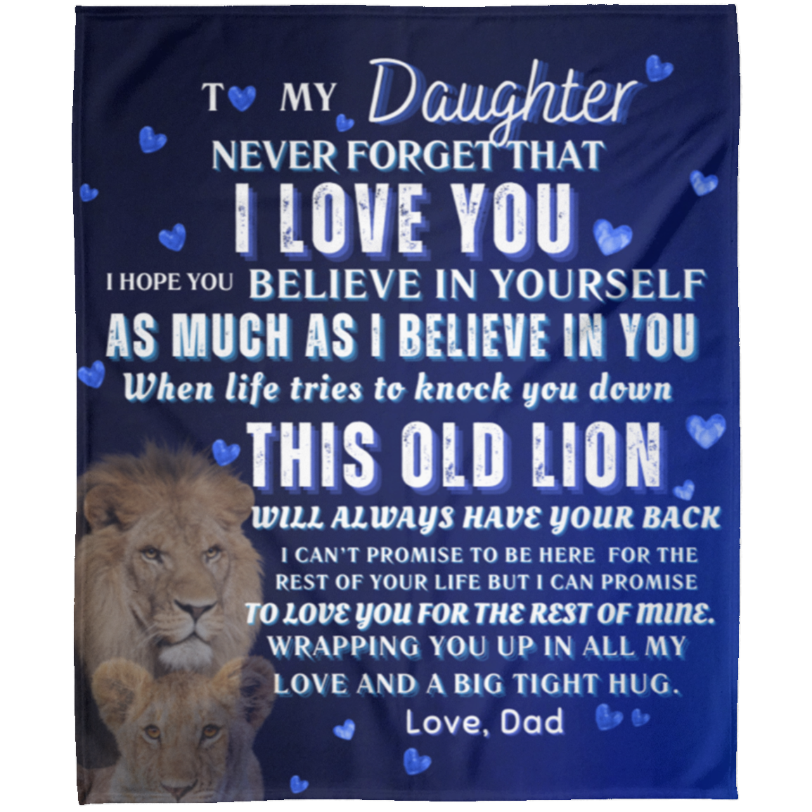 To My Daughter Love Dad  Fleece Blanket, Birthday Gift, Gifts