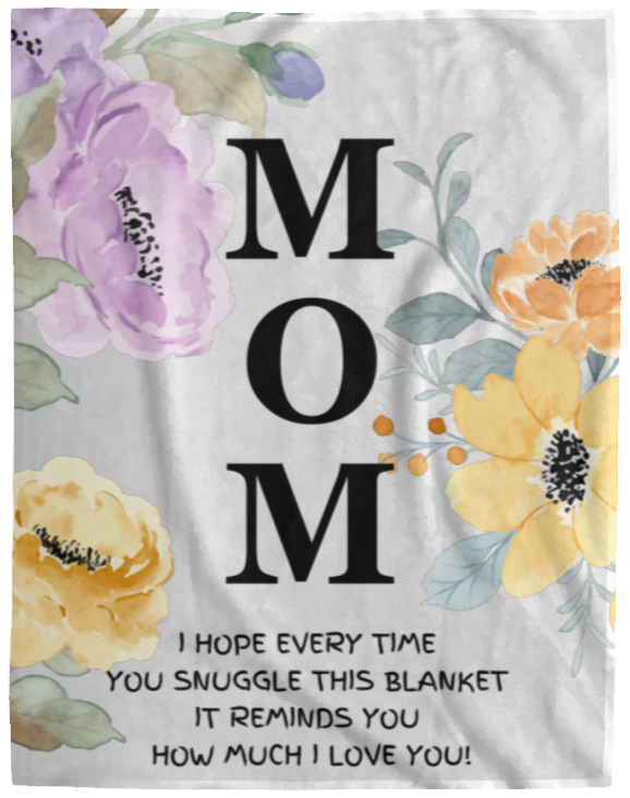 Mom Plush Fleece Blanket, Birthday Gift, 60x80 Queen