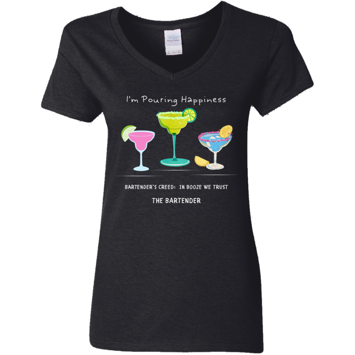 Bartending  Ladies V-Neck T-Shirt