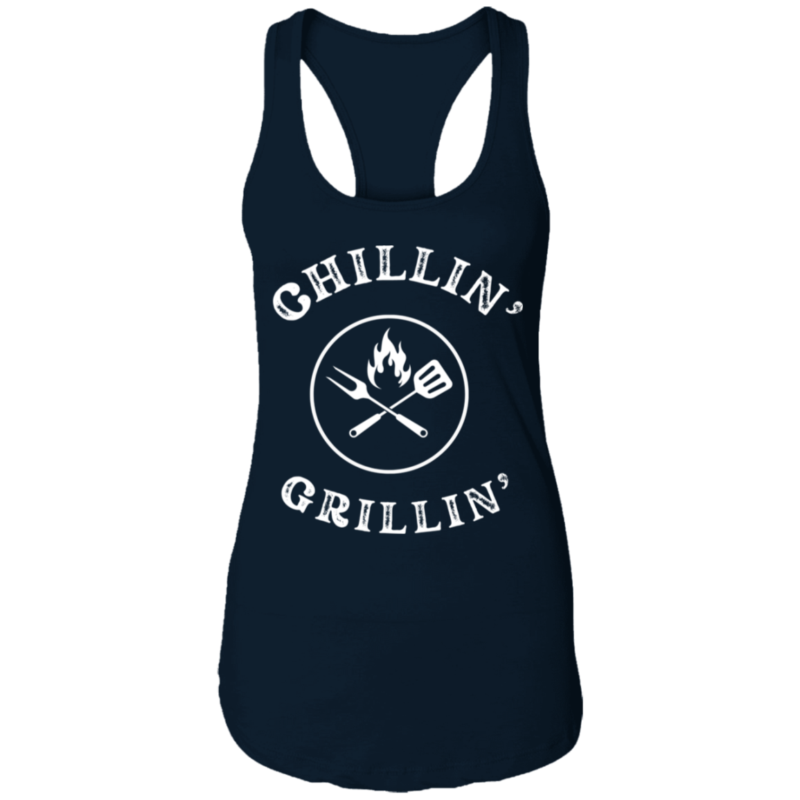 BBQ Ladies Ideal Racerback Tank Chillin' Grillin'