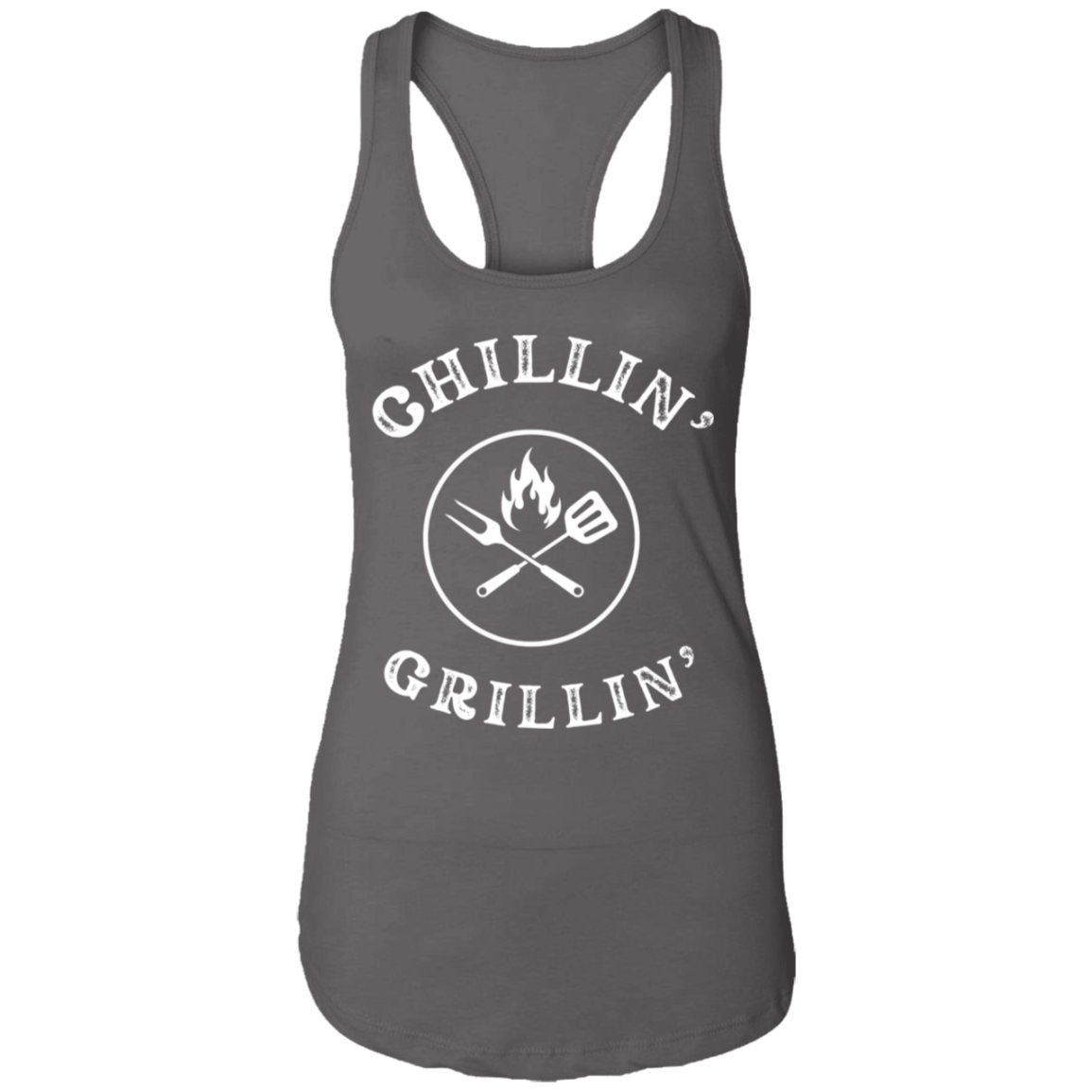 BBQ Ladies Ideal Racerback Tank Chillin' Grillin'