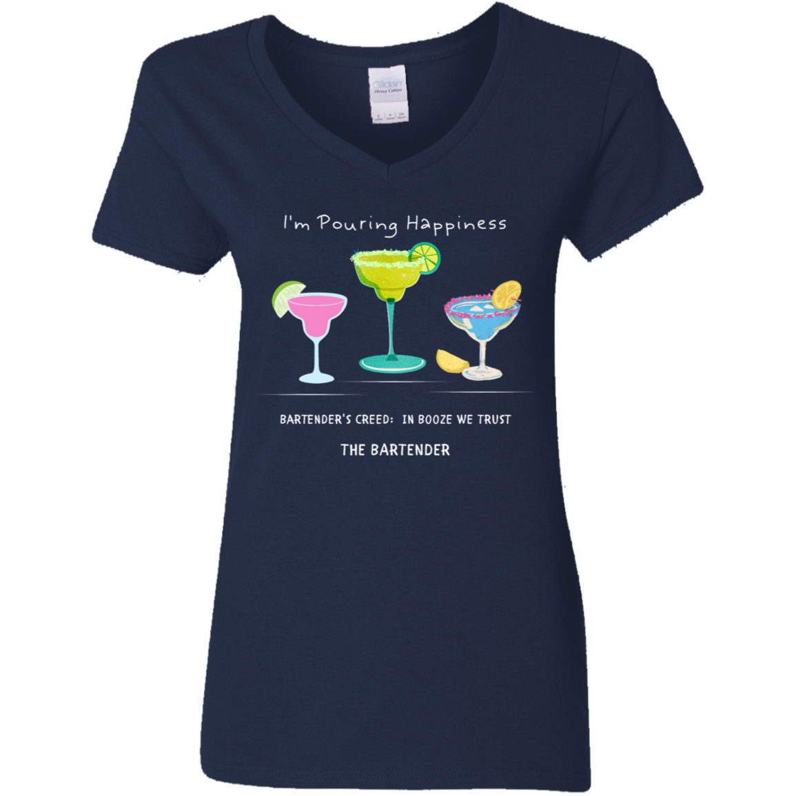 Bartending  Ladies V-Neck T-Shirt