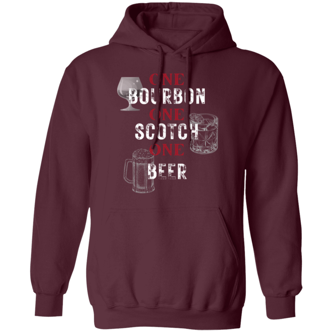 Beer/ Bourbon Pullover Hoodie, Birthday Gift, Holiday Gift