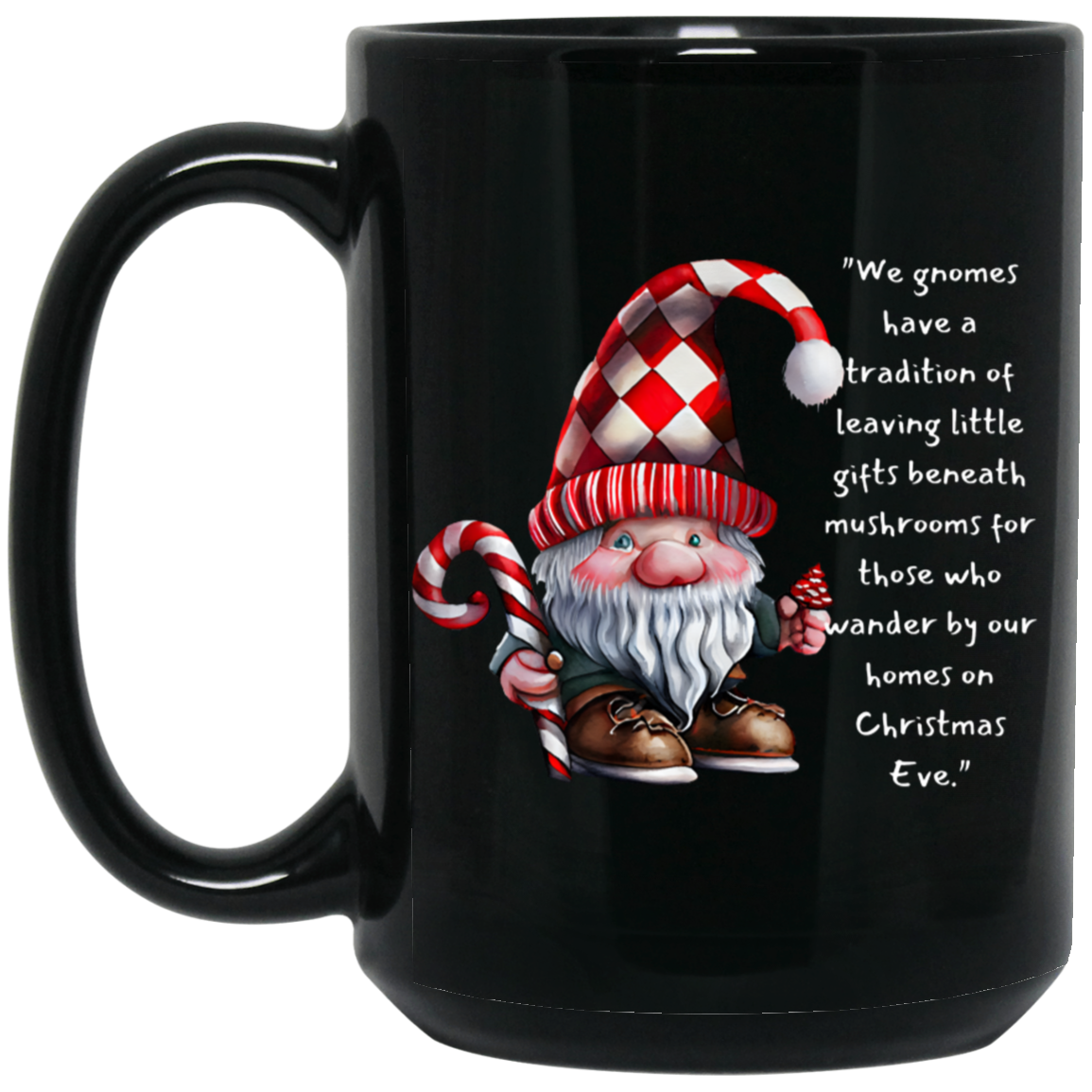 Christmas Mug Black Gnome Seasonal Mug, Gift