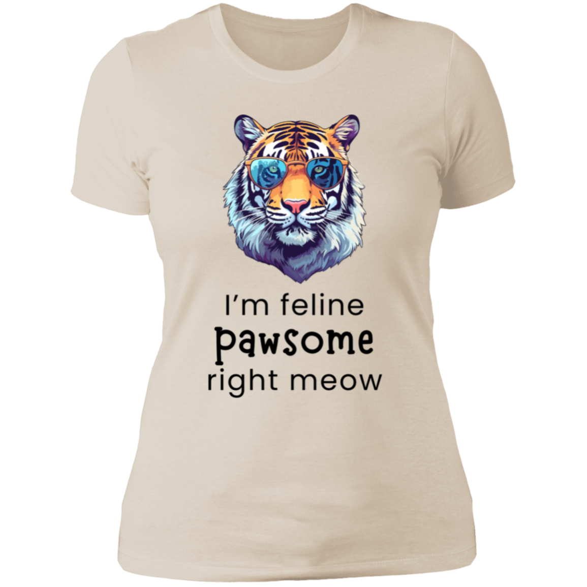 Cat Lovers Ladie's Feline Pawsome Right Meow T-shirt