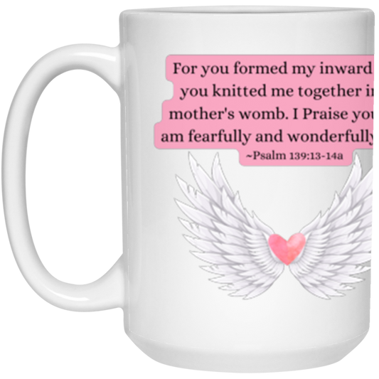 Fearfully and Wonderfully Made Christian 15 oz. White Mug Gifts