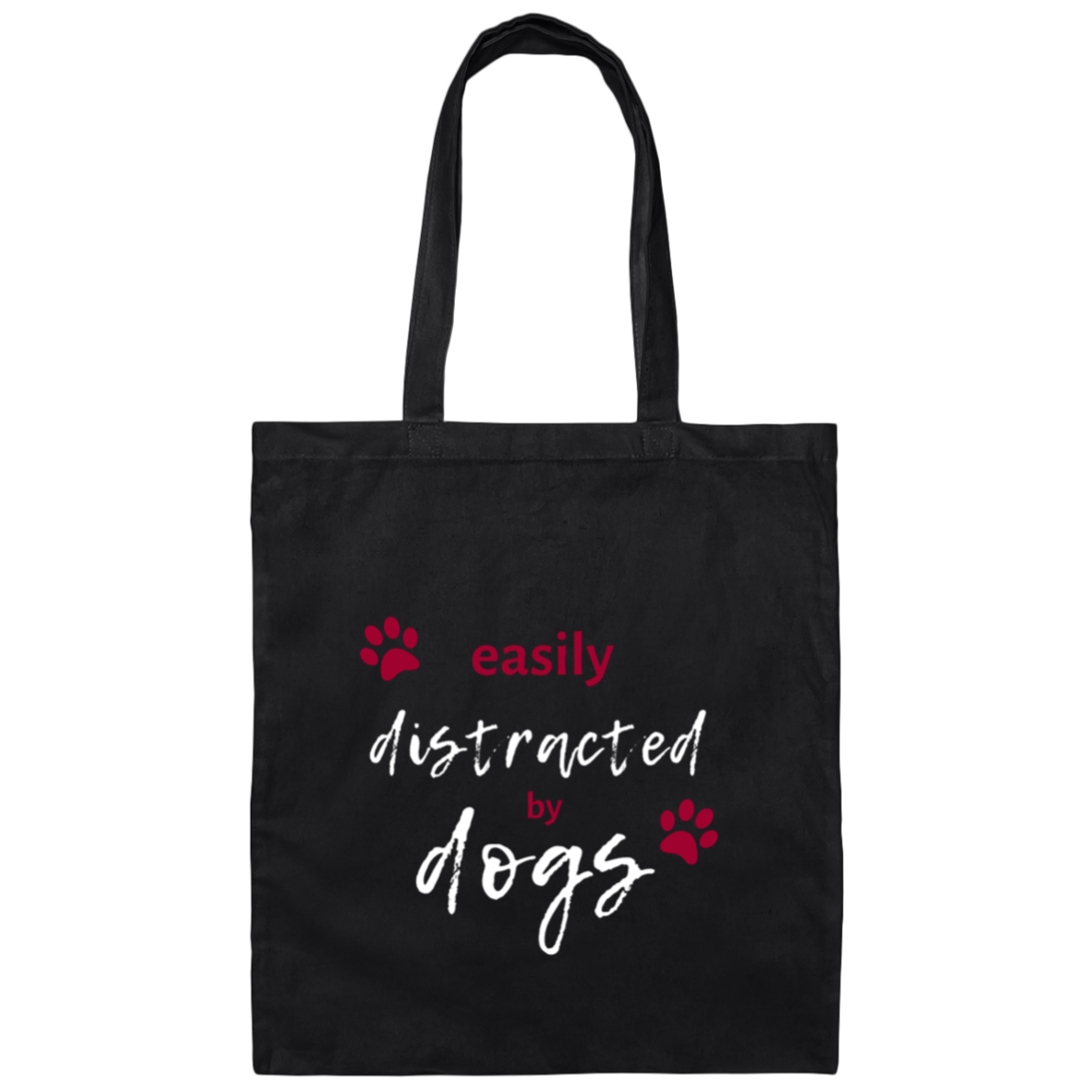 Distracted by Dogs/Canvas Tote Bag