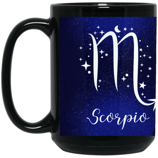 Scorpio Zodiac ~  15 oz. Black Mug