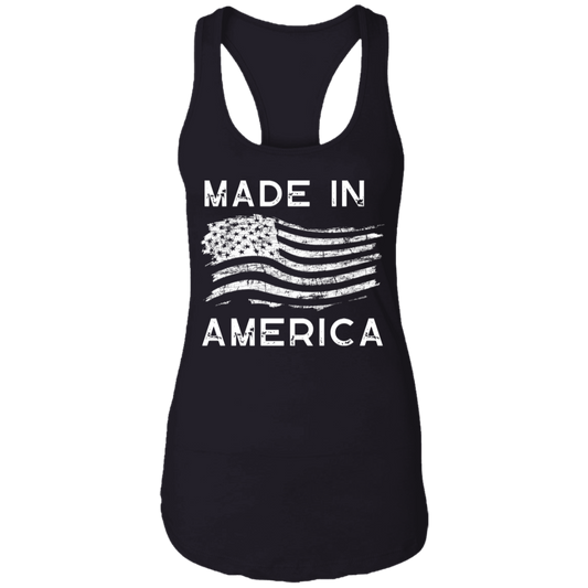 Made in America\ 4th of July T-shirt  Ladies Ideal Racerback Tank