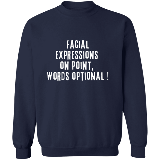 Facial Expressions Crewneck Pullover Sweatshirt, Birthday Gifts