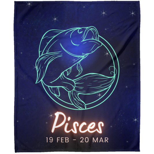 Pisces Zodiac Arctic Fleece Blanket, Birthday Gift