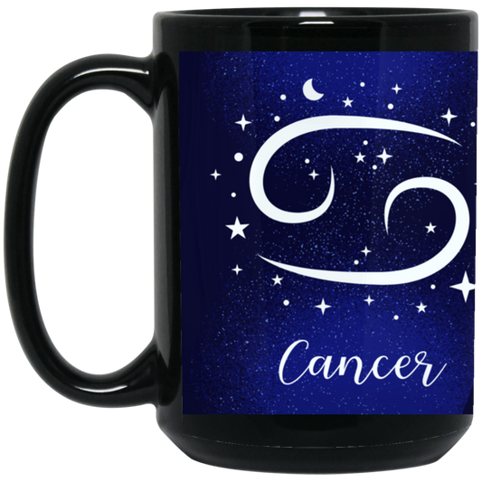 Cancer Zodiac ~ 15 oz. Black Mug