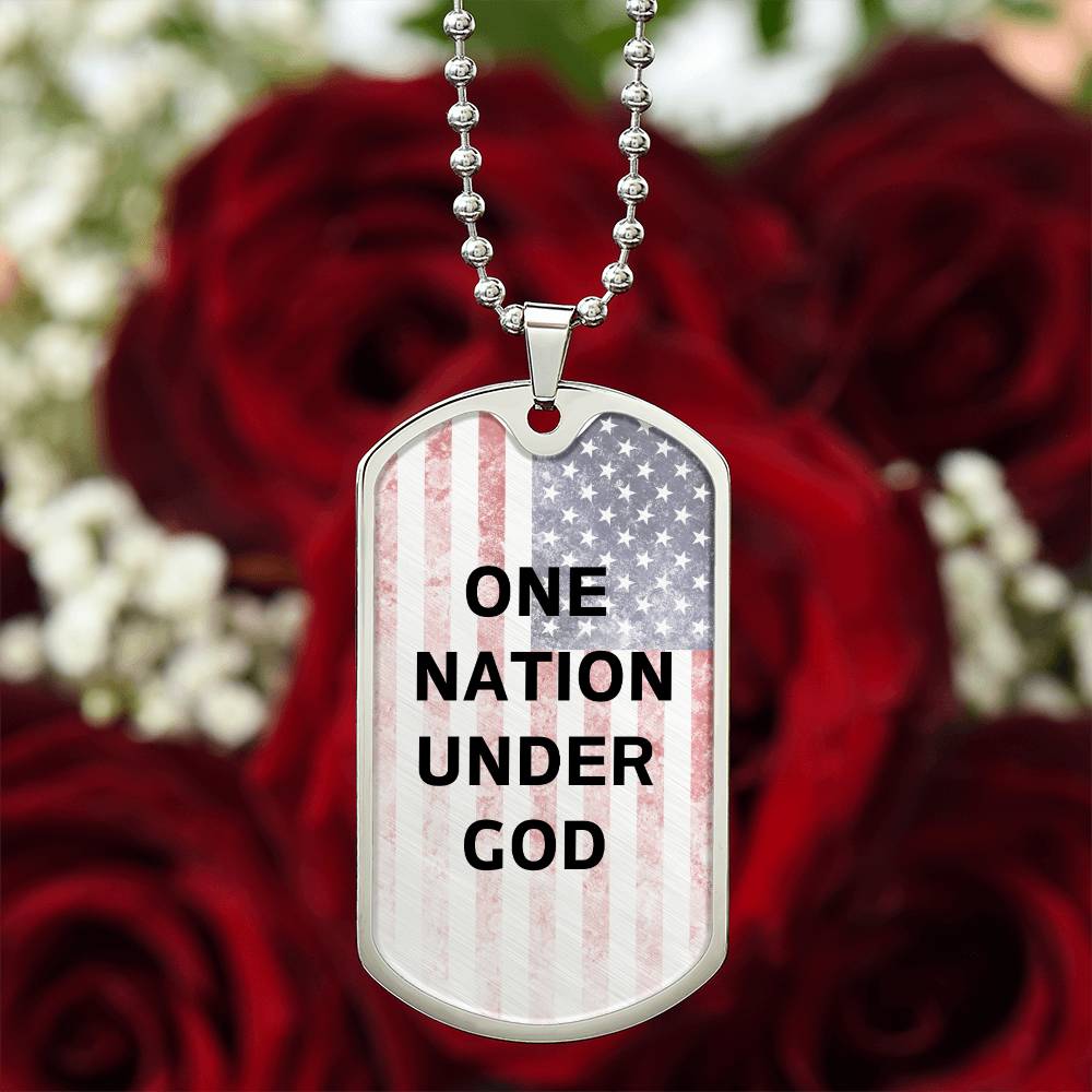 One Nation Under God Tag Necklace