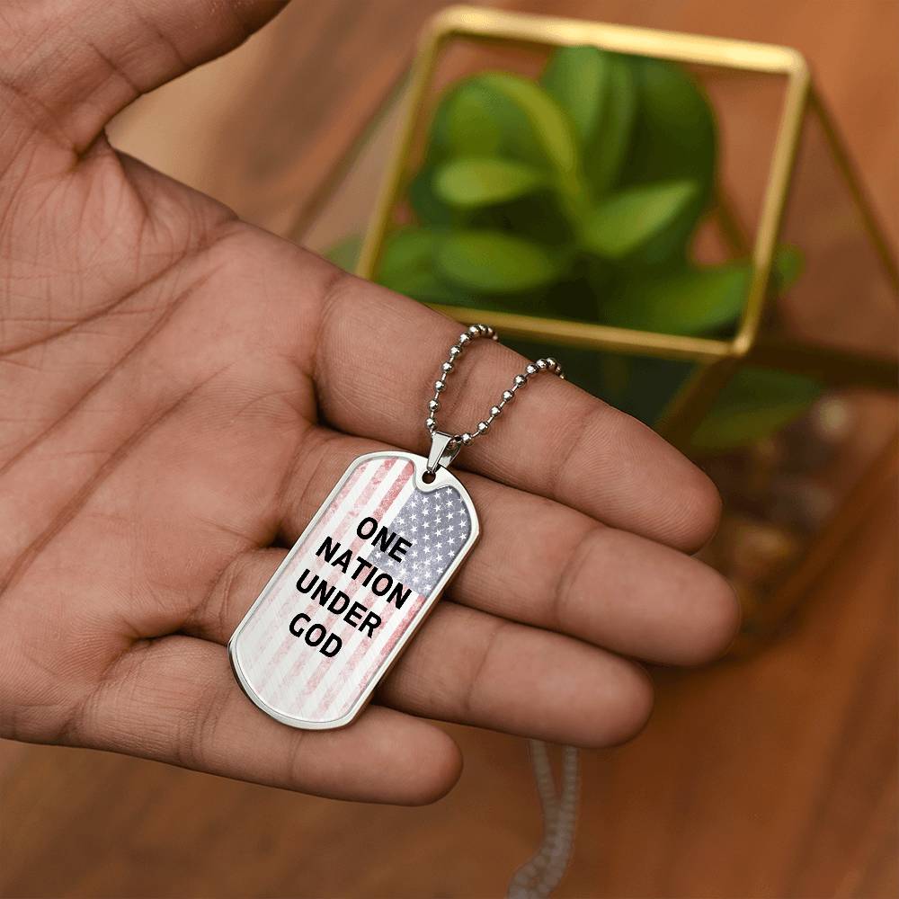 One Nation Under God Tag Necklace