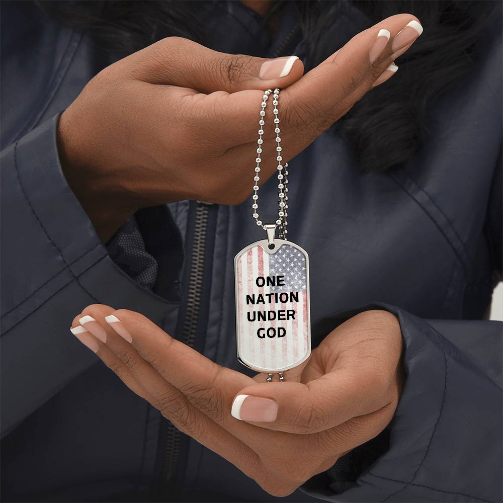 One Nation Under God Tag Necklace