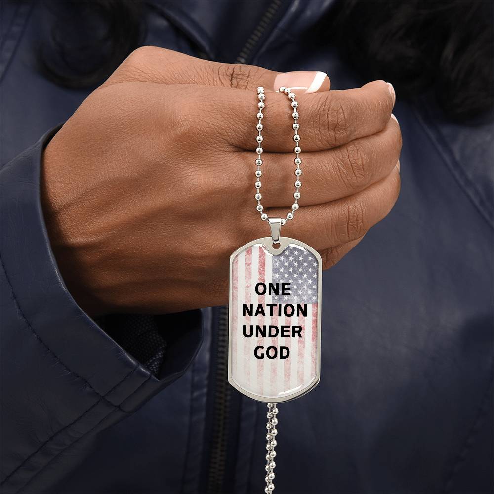 One Nation Under God Tag Necklace