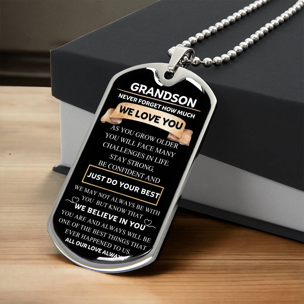 Grandson Necklace Gift, Birthday Gift, Gift Ideas, Gifts for Him, Men's Gifts, Grandson Gift