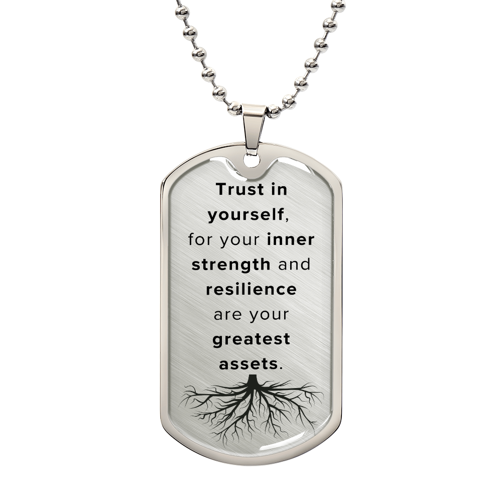 Inner Strength Tag Necklace,Birthday Gift