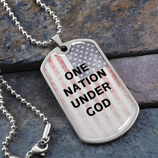 One Nation Under God Tag Necklace
