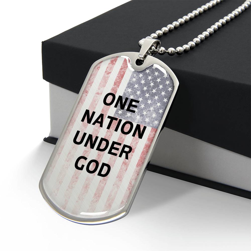 One Nation Under God Tag Necklace