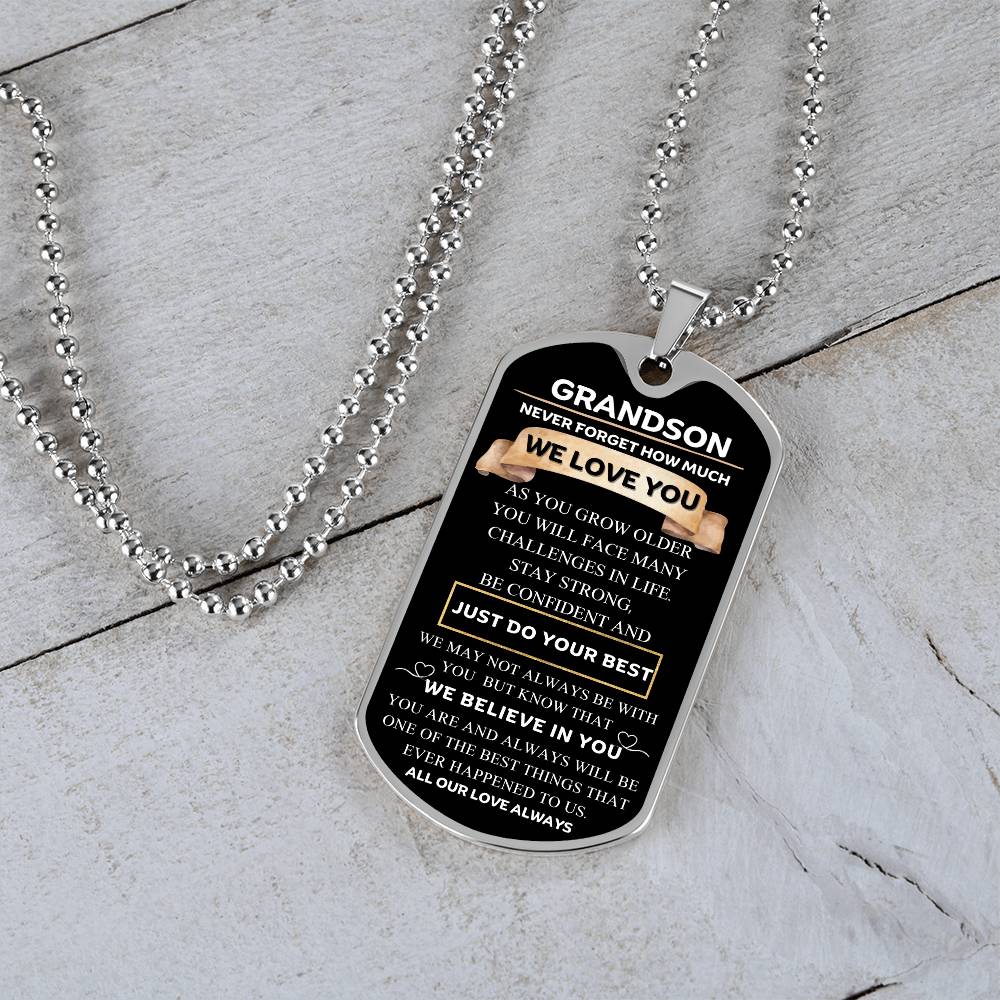 Grandson Necklace Gift, Birthday Gift, Gift Ideas, Gifts for Him, Men's Gifts, Grandson Gift
