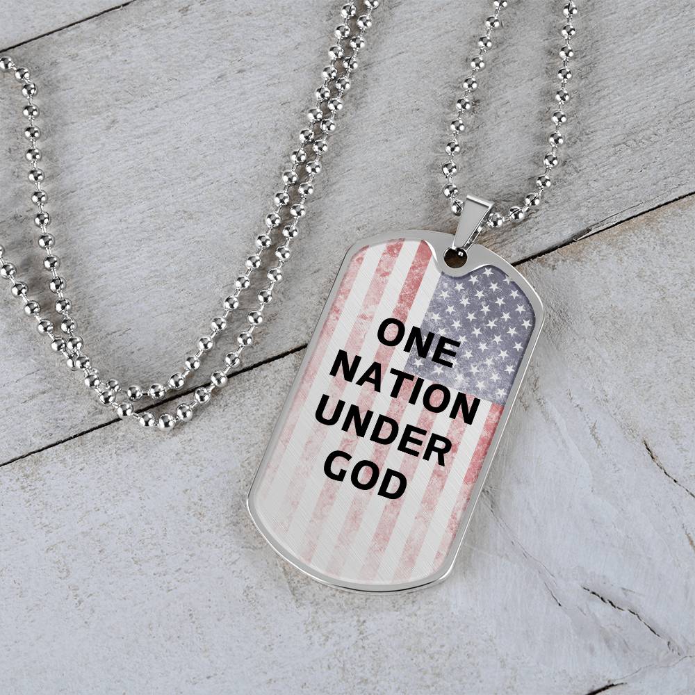 One Nation Under God Tag Necklace