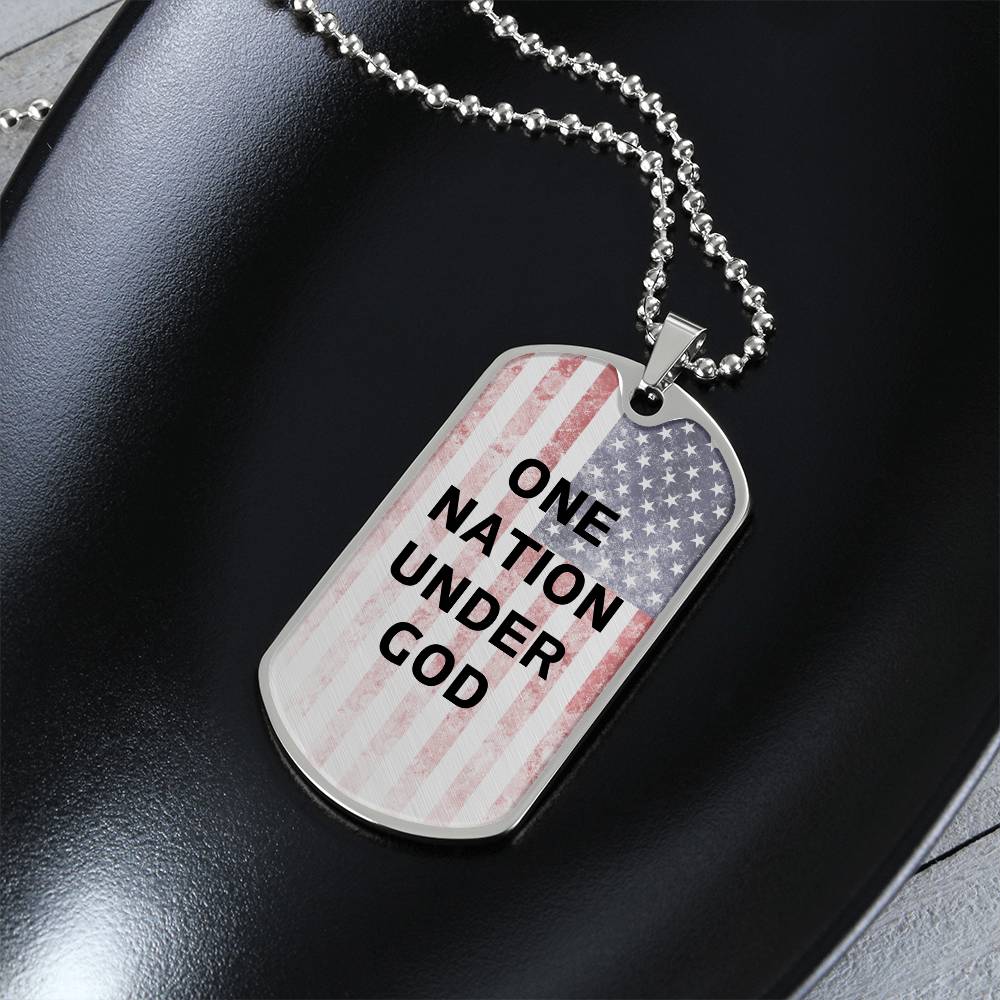 One Nation Under God Tag Necklace