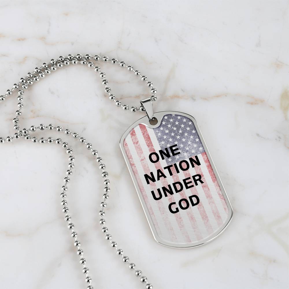 One Nation Under God Tag Necklace