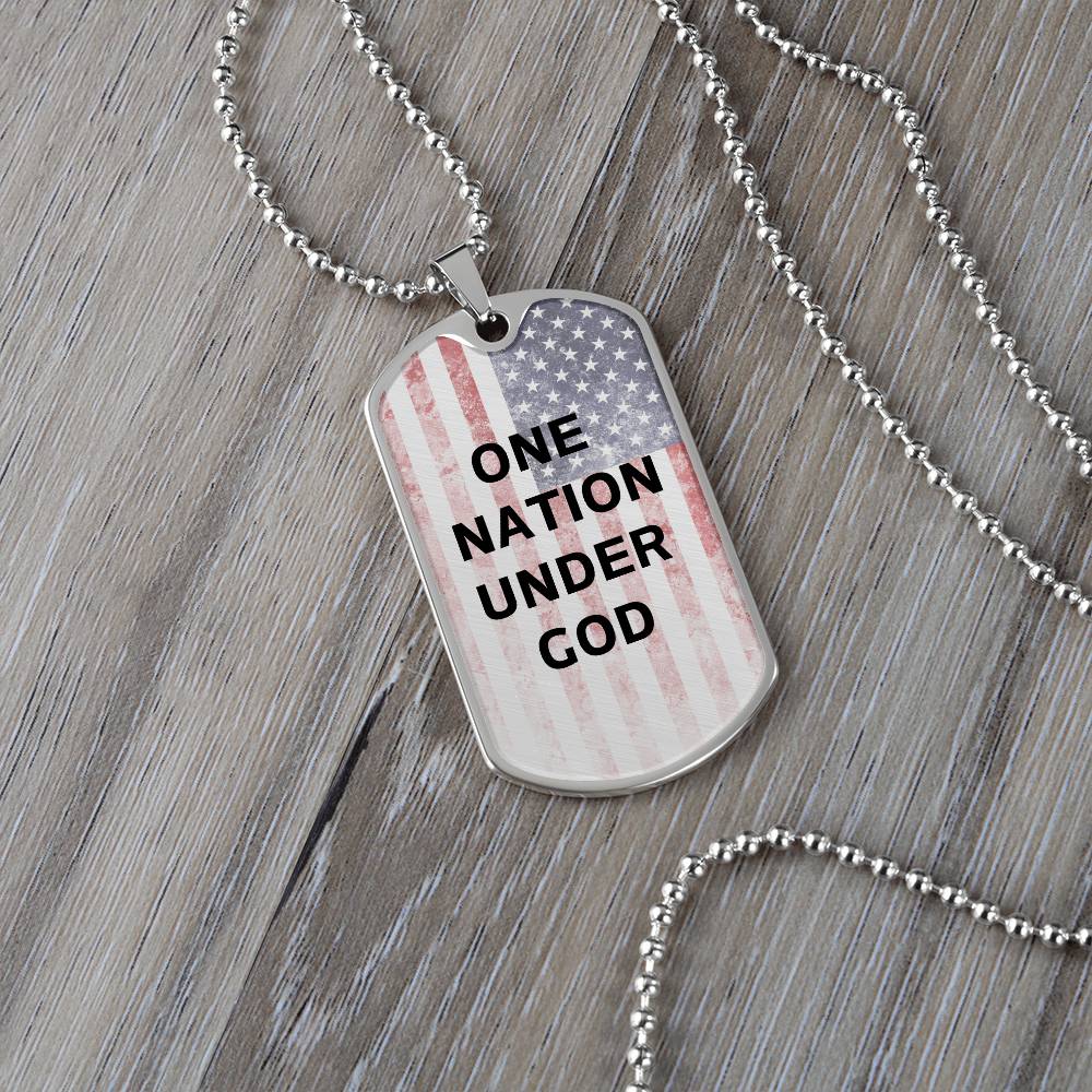 One Nation Under God Tag Necklace