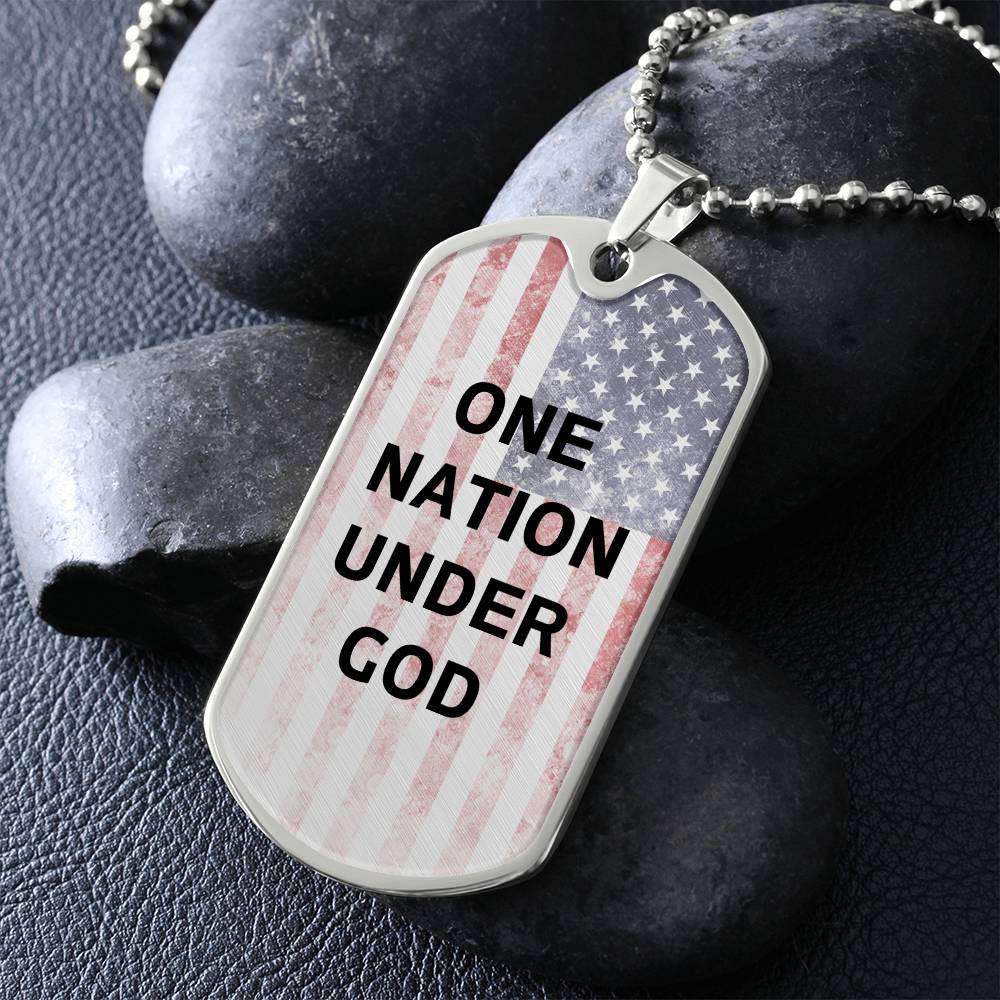 One Nation Under God Tag Necklace