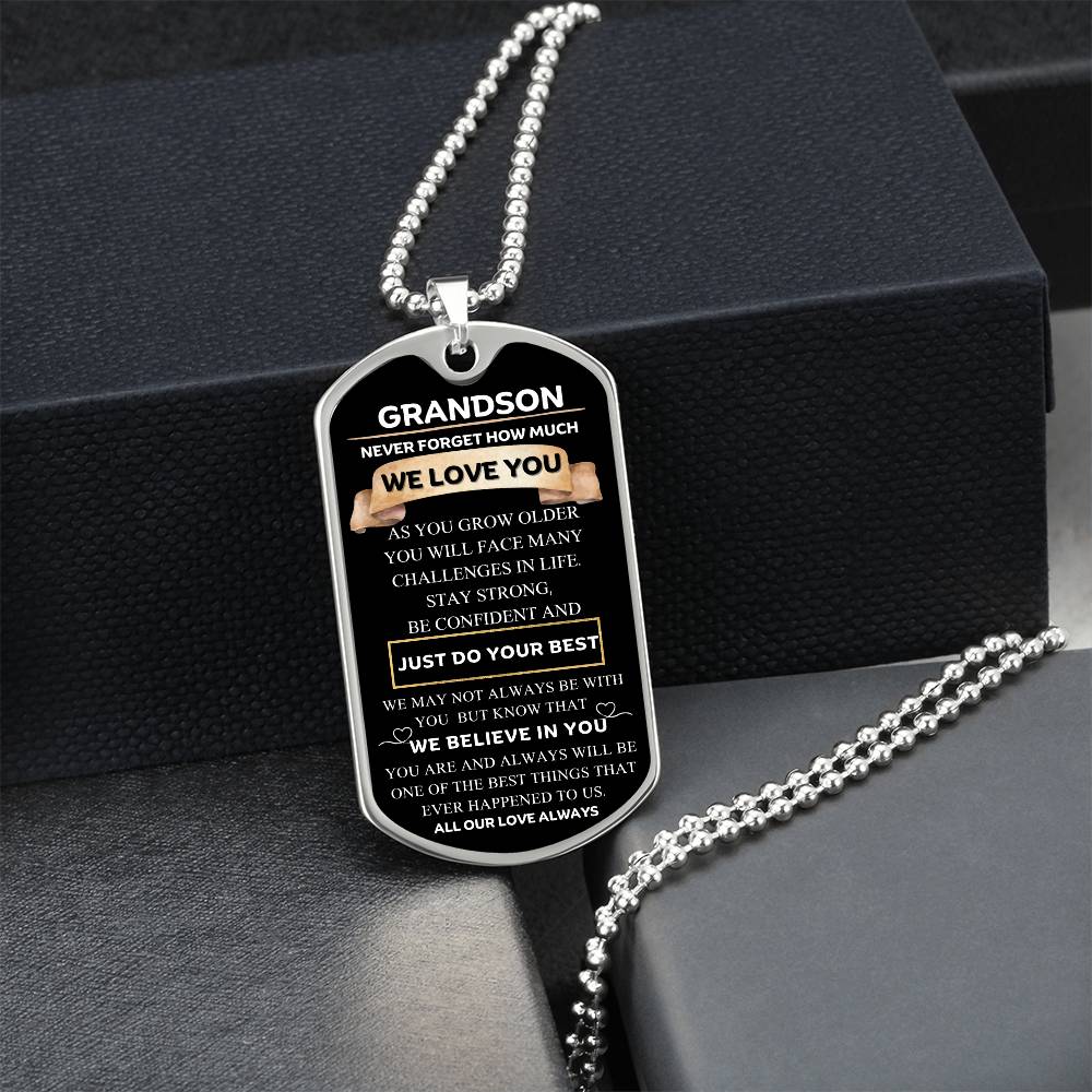 Grandson Necklace Gift, Birthday Gift, Gift Ideas, Gifts for Him, Men's Gifts, Grandson Gift