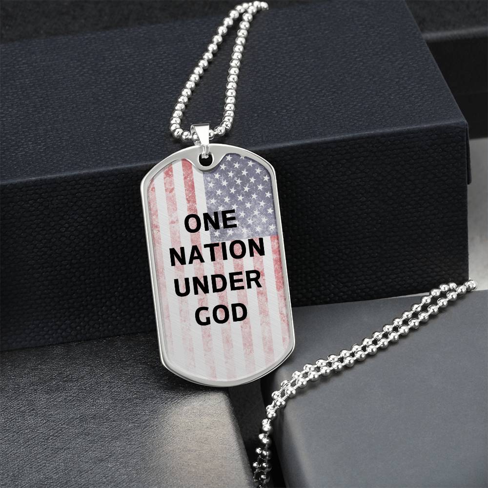 One Nation Under God Tag Necklace